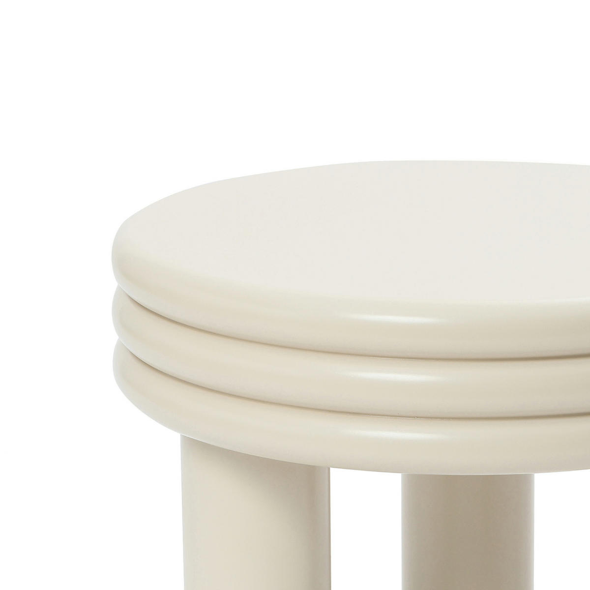 COUCHTISCH Rund, Elfenbein | Ø48 x H35 cm - Weiß, Holzwerkstoff (48/48/35cm) - Hometopia