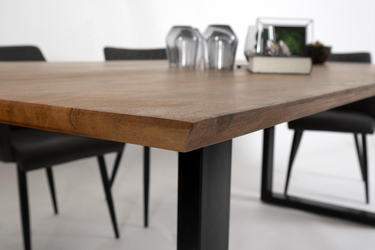 ESSTISCH ATLANTA - Schwarz/Braun, Holz/Metall (100/200/77cm) - SAM