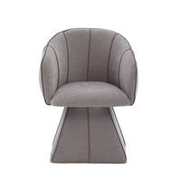 SESSEL 56/54/74,5 cm grau aus Chenille mit 360°-Drehfunktion - Grau, Textil (54/74.5/56cm) - OKWISH