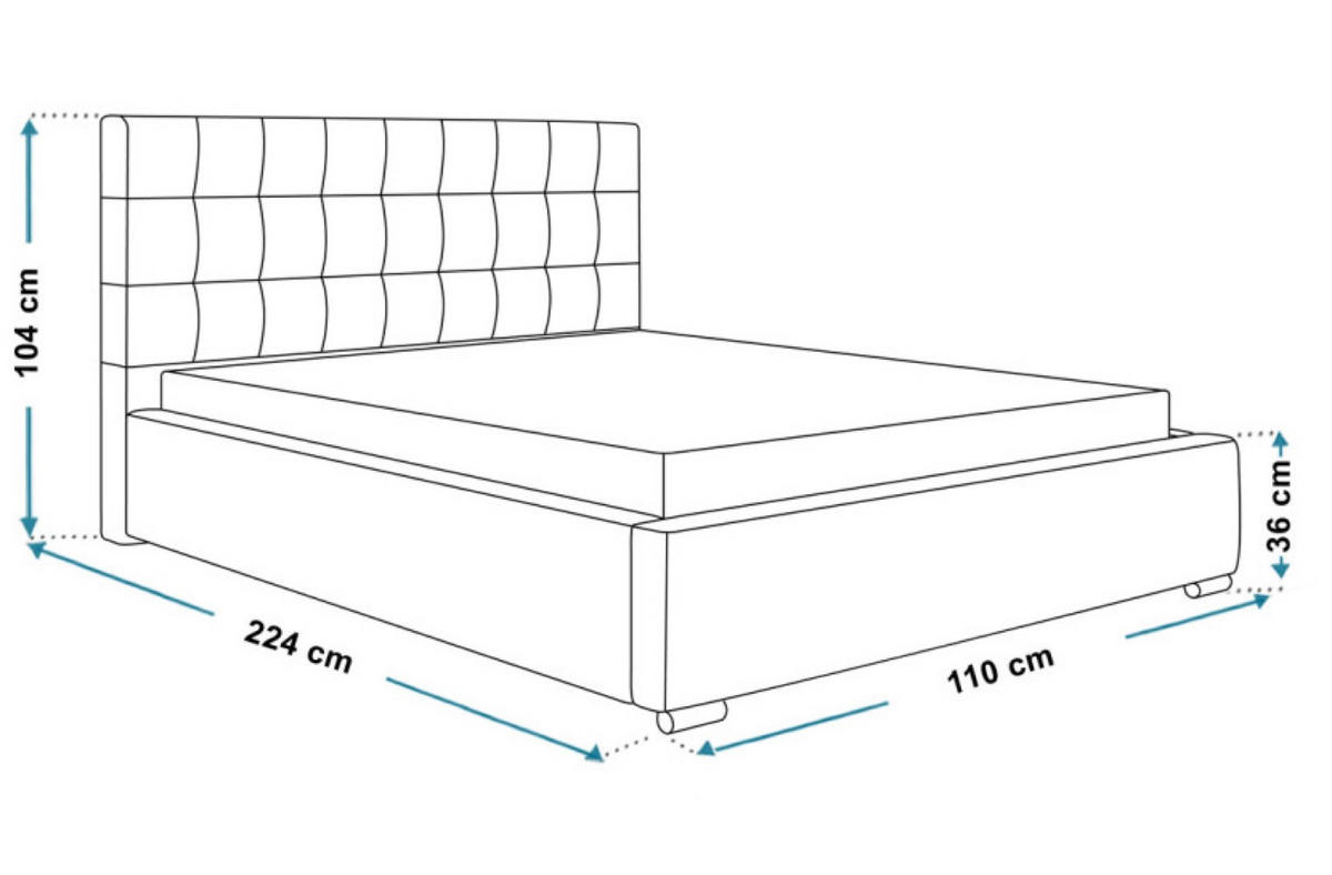 BETT Grau BEN 2 90x200 cm - Schwarz/Grau, Textil (90/200cm) - Sepro Meble