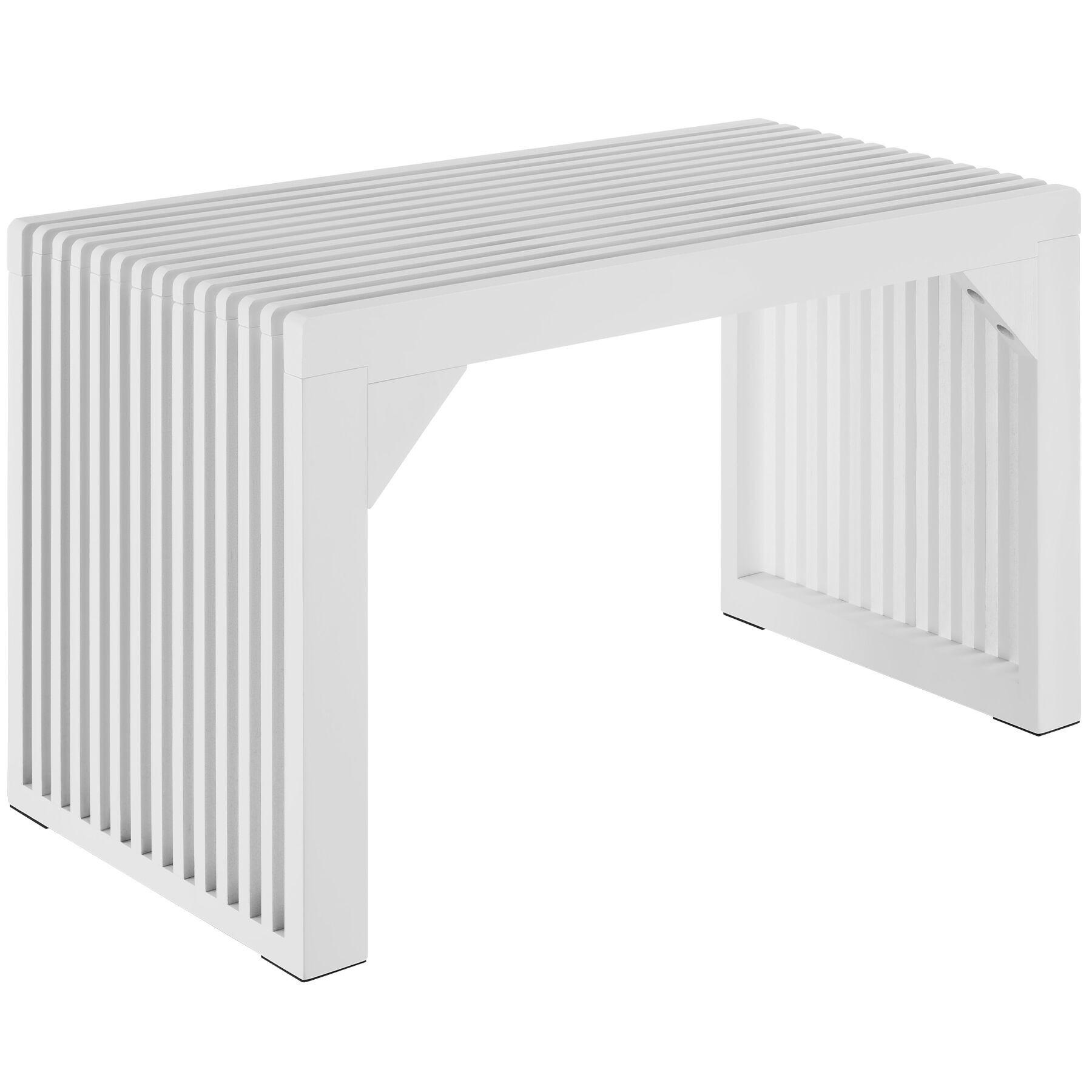 SITZBANK Ribb, Belastbarkeit 350 kg, weiß - Weiß, Holz (73/43/35cm) - tectake