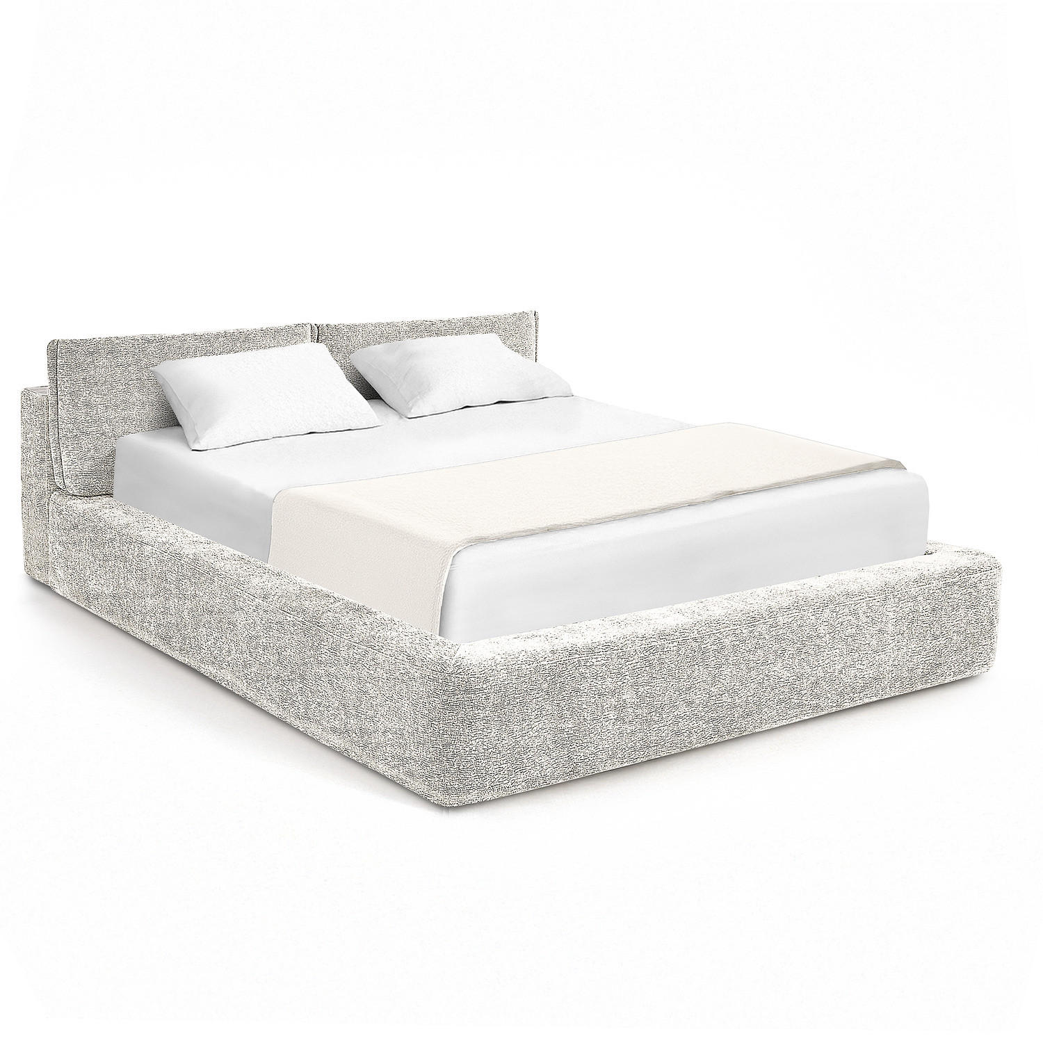 POLSTERBETT - Creme, Textil (140/200cm) - home24