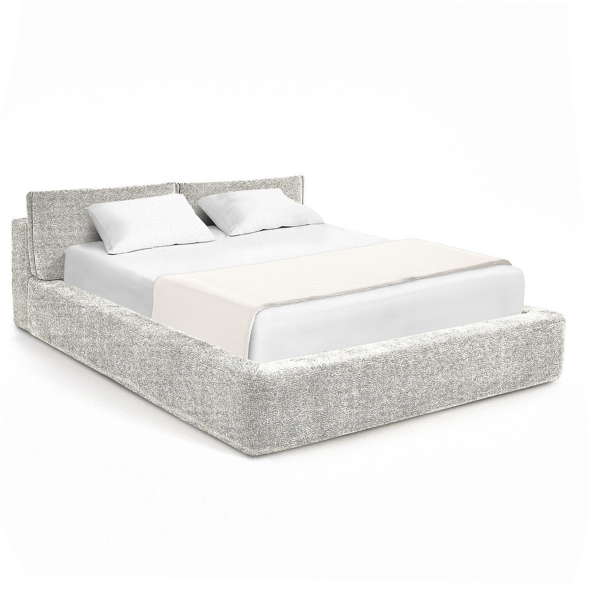 POLSTERBETT - Creme, Textil (140/200cm) - home24