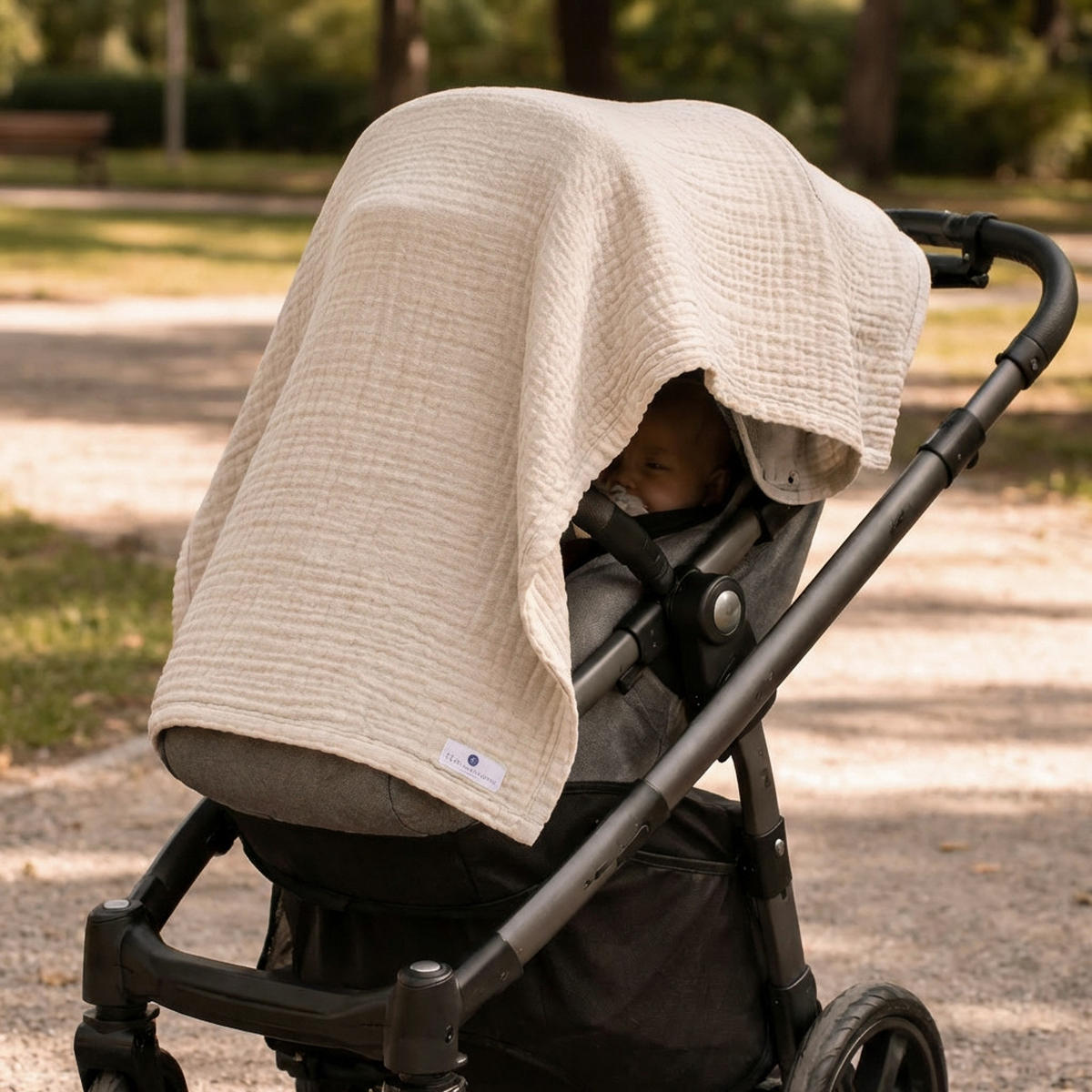 MUSSELINDECKE Babydecke Stilltuch Einschlagdecke Säuglingsdecke Mulltuch ab Geburt - Naturfarben, Textil (80/80cm) - nordic coast company