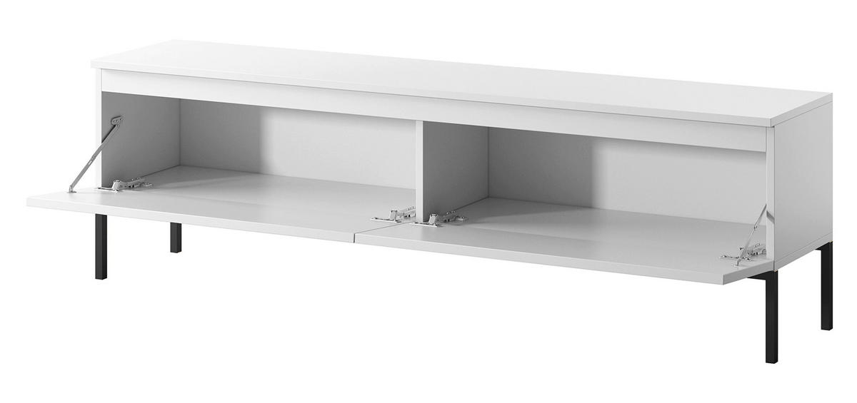 TV-LOWBOARD Bemmi Weiß auf Metallgestell 150/44/32 cm - Schwarz/Weiß, Holzwerkstoff/Metall (150/46/32cm) - Selsey