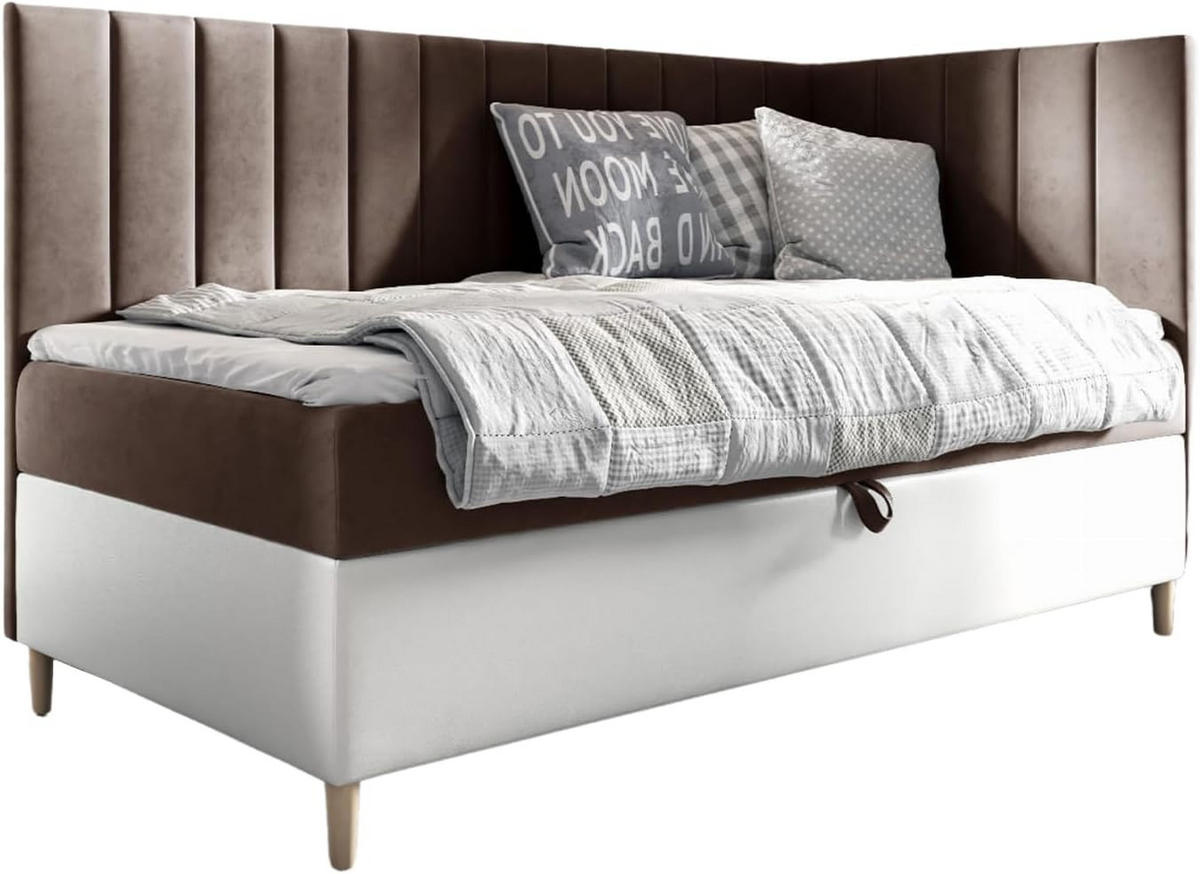 KINDERBETT MAYA 3 - Braun/Weiß, Holzwerkstoff (86/208cm) - Meblini