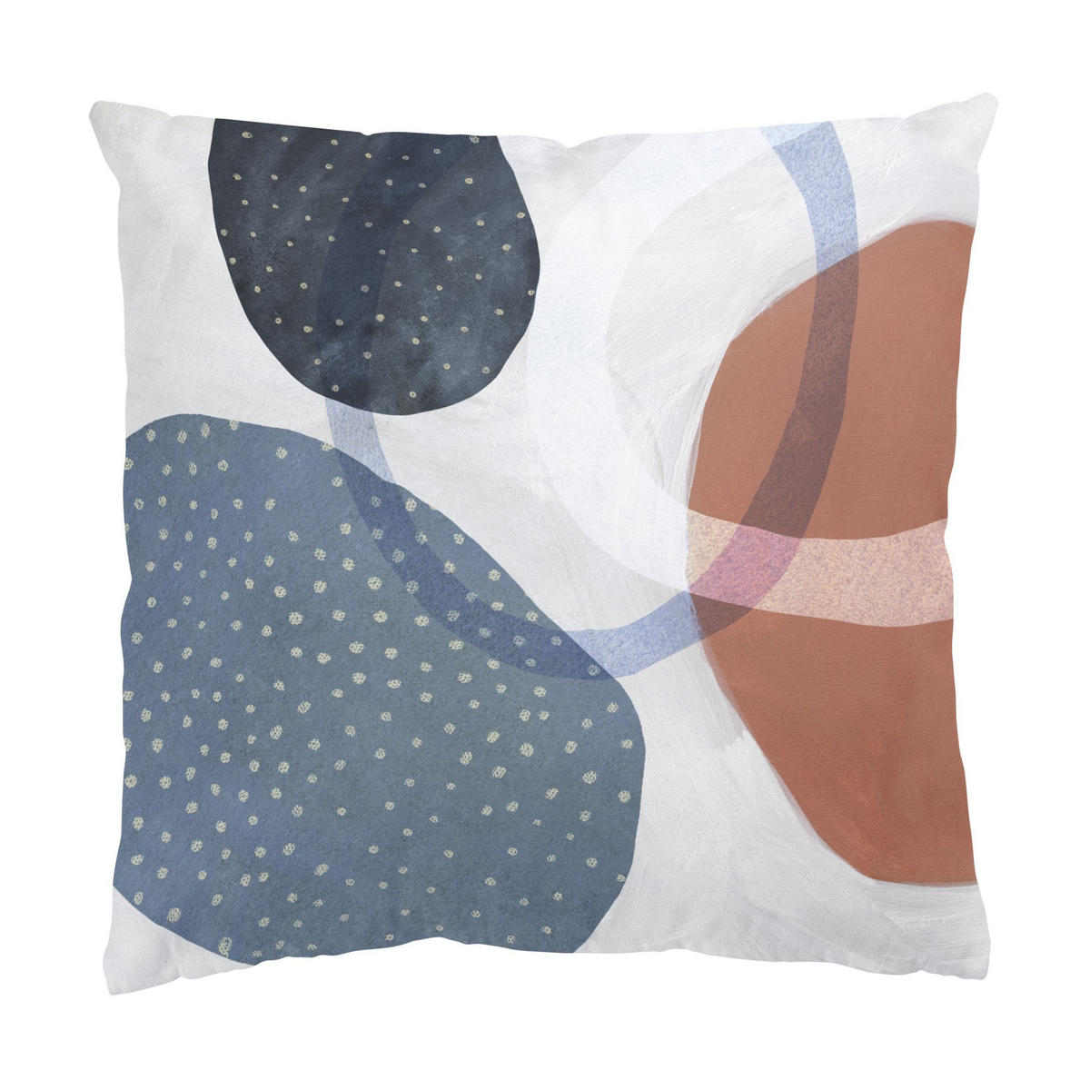 DEKOKISSEN 2er-Set Orbit mit Punkten Set I 50/50 cm - Blau, Textil (50/50cm) - Bilderwelten