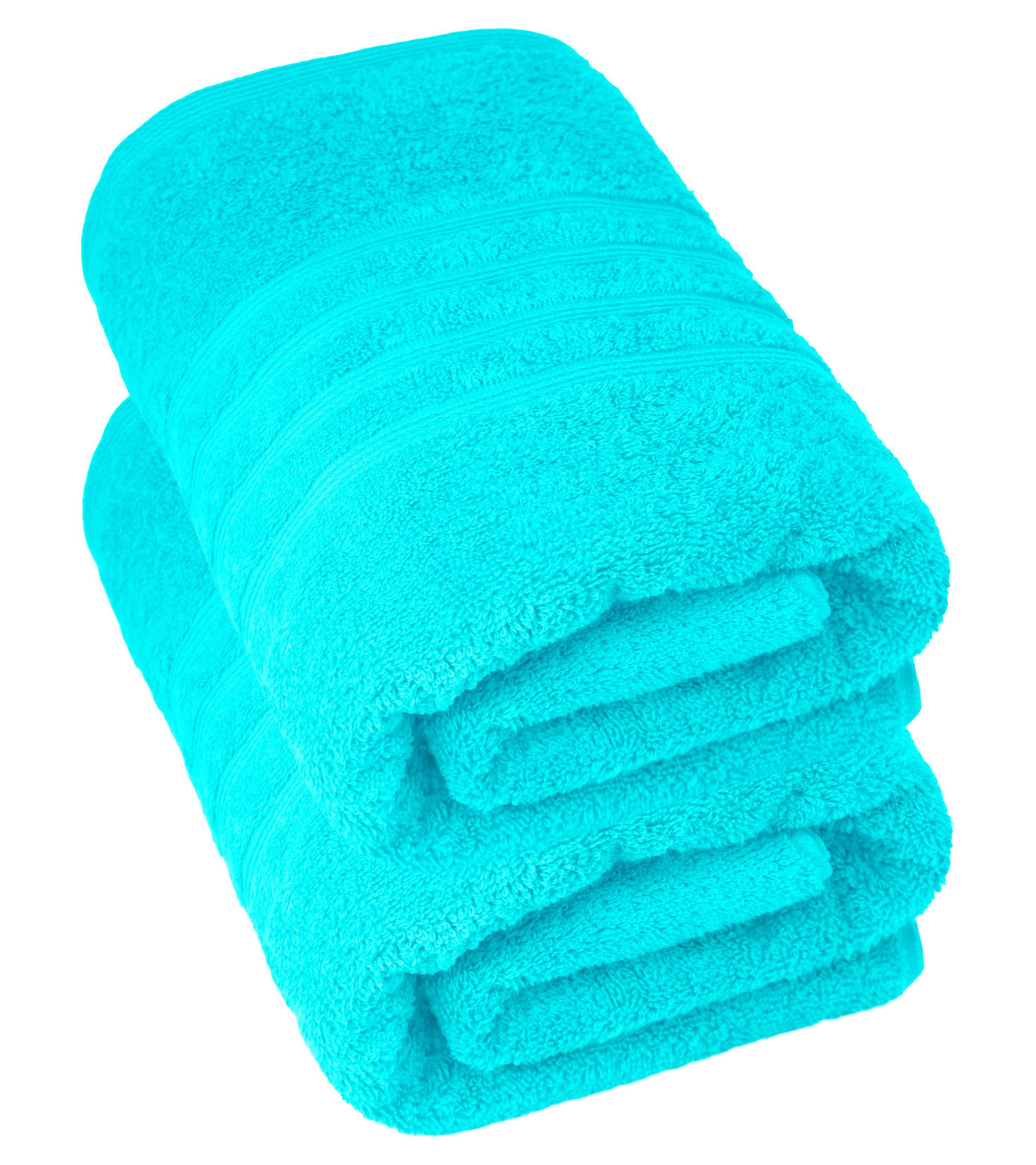DUSCHTUCH London Lagunen Türkis 2er Set 70x140 - Türkis, Textil (70/140cm) - Lashuma
