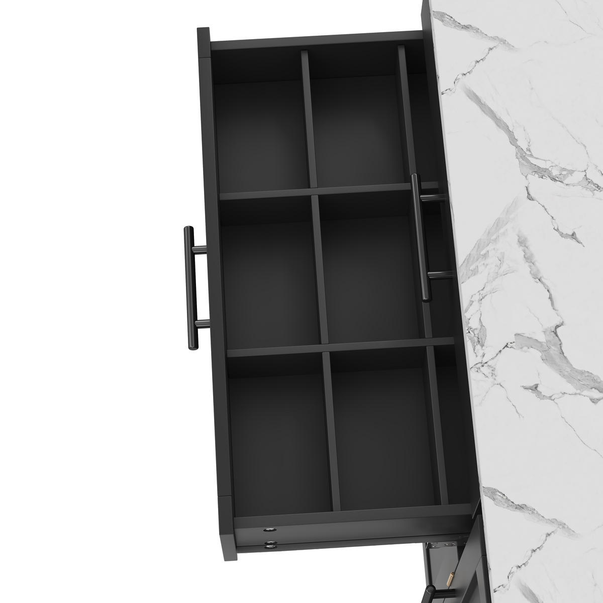 KÜCHENINSEL Mobiler Küchenwagen, Klappbarer Arbeitsbereich, Holzimitat, 138/70/90 cm - Schwarz, Kunststoff (70/90/138cm) - Rolipo