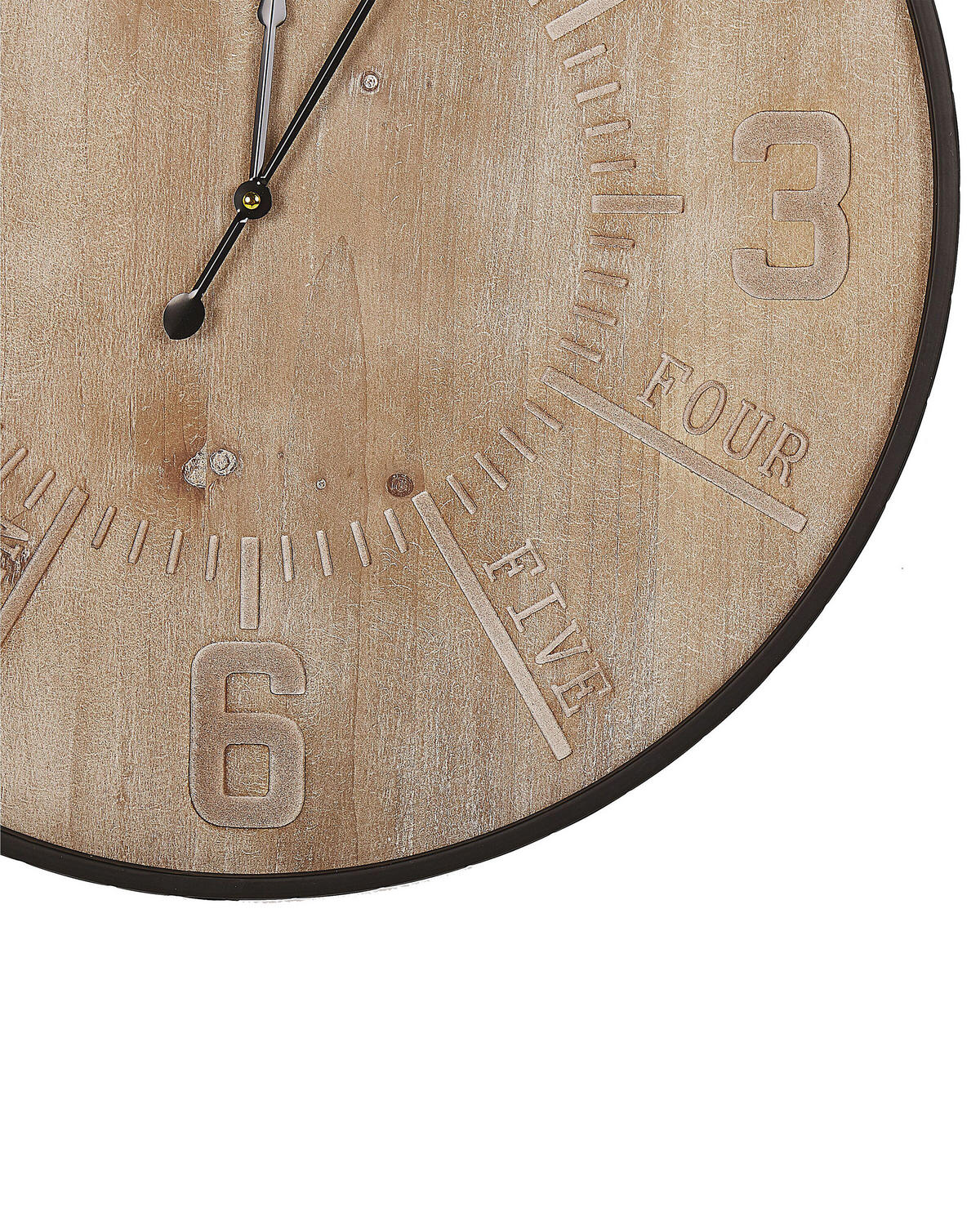 WANDUHR heller Holzfarbton/schwarz Dole - Hellbraun, Holzwerkstoff (60/60/5cm) - Beliani