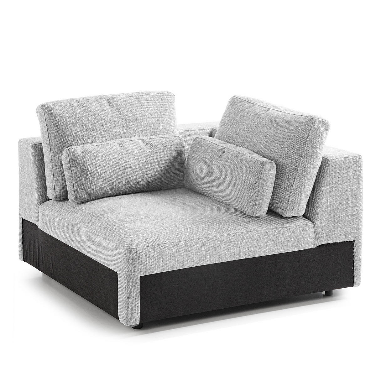 MODULECKE - Hellgrau, Textil (112/80/112cm) - home24