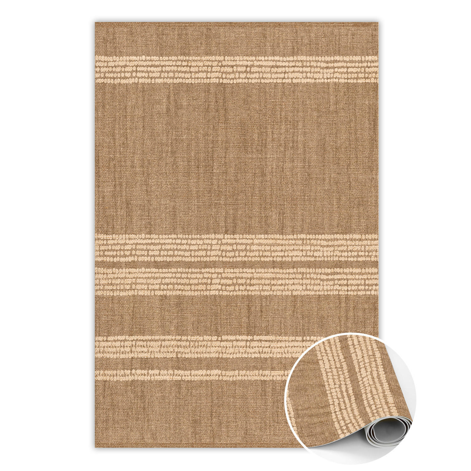 VINYL TEPPICH 100x150 cm Beige mit Linien - Sandfarben, Kunststoff (100/150cm) - TULUP