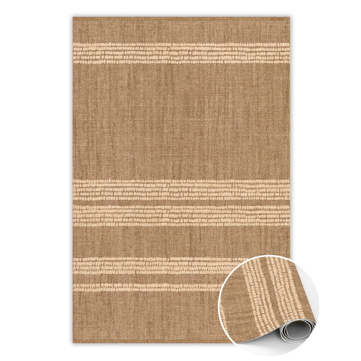 VINYL TEPPICH 150x225 cm Beige mit Linien - Sandfarben, Kunststoff (150/225cm) - TULUP