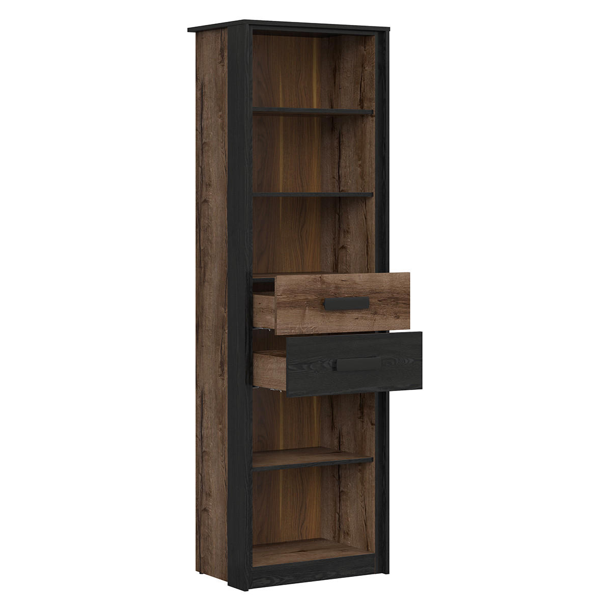 BÜCHERREGAL Romane Holz und Schwarz - Schwarz, Holzwerkstoff (60/195/41cm) - Petits-meubles