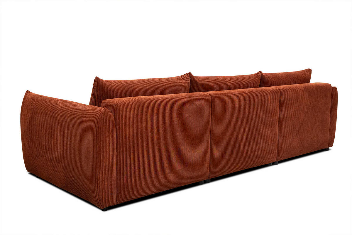 ECKSOFA TAUER 5-Sitzer, orange - Schwarz/Orange, Holzwerkstoff/Kunststoff (173/294cm) - Courtois Laville