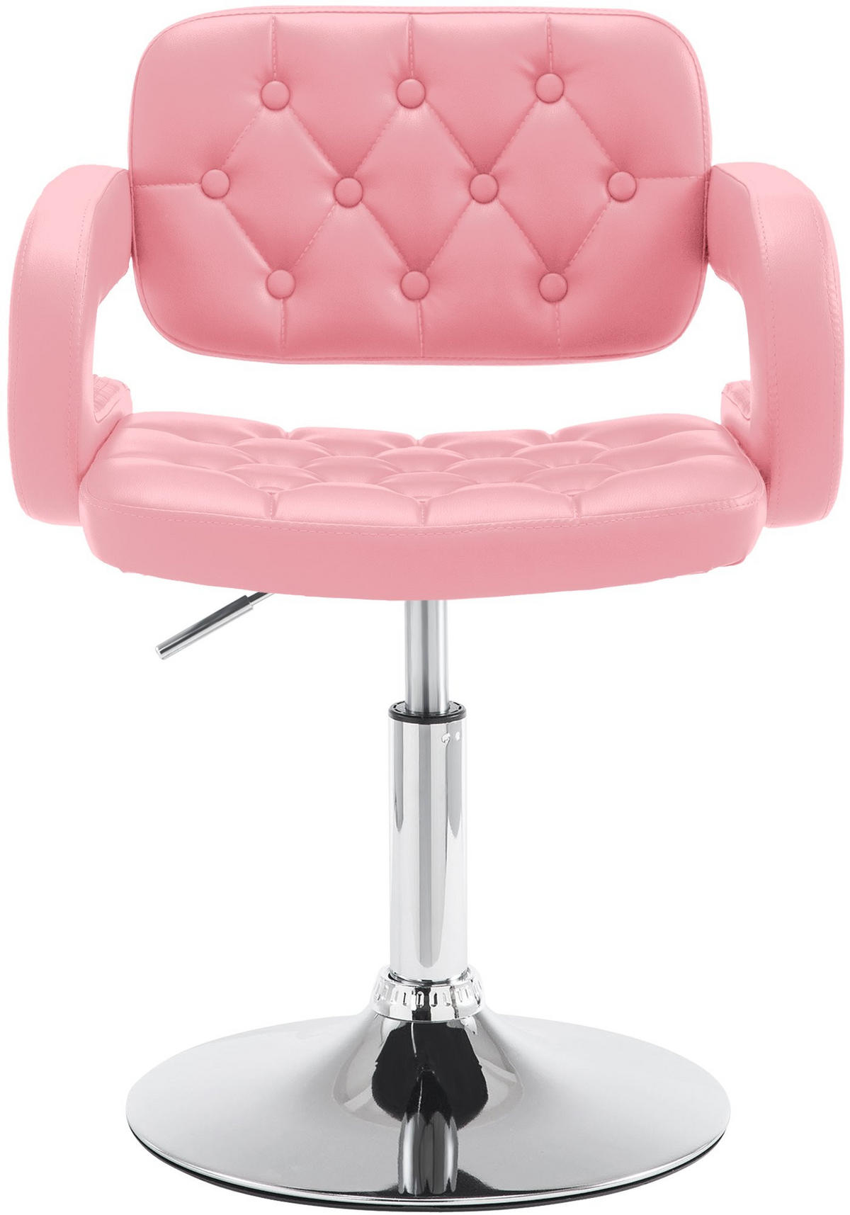 SESSEL Lederlook pink - Chromfarben/Pink, Textil/Metall (62/76/55cm) - CLP