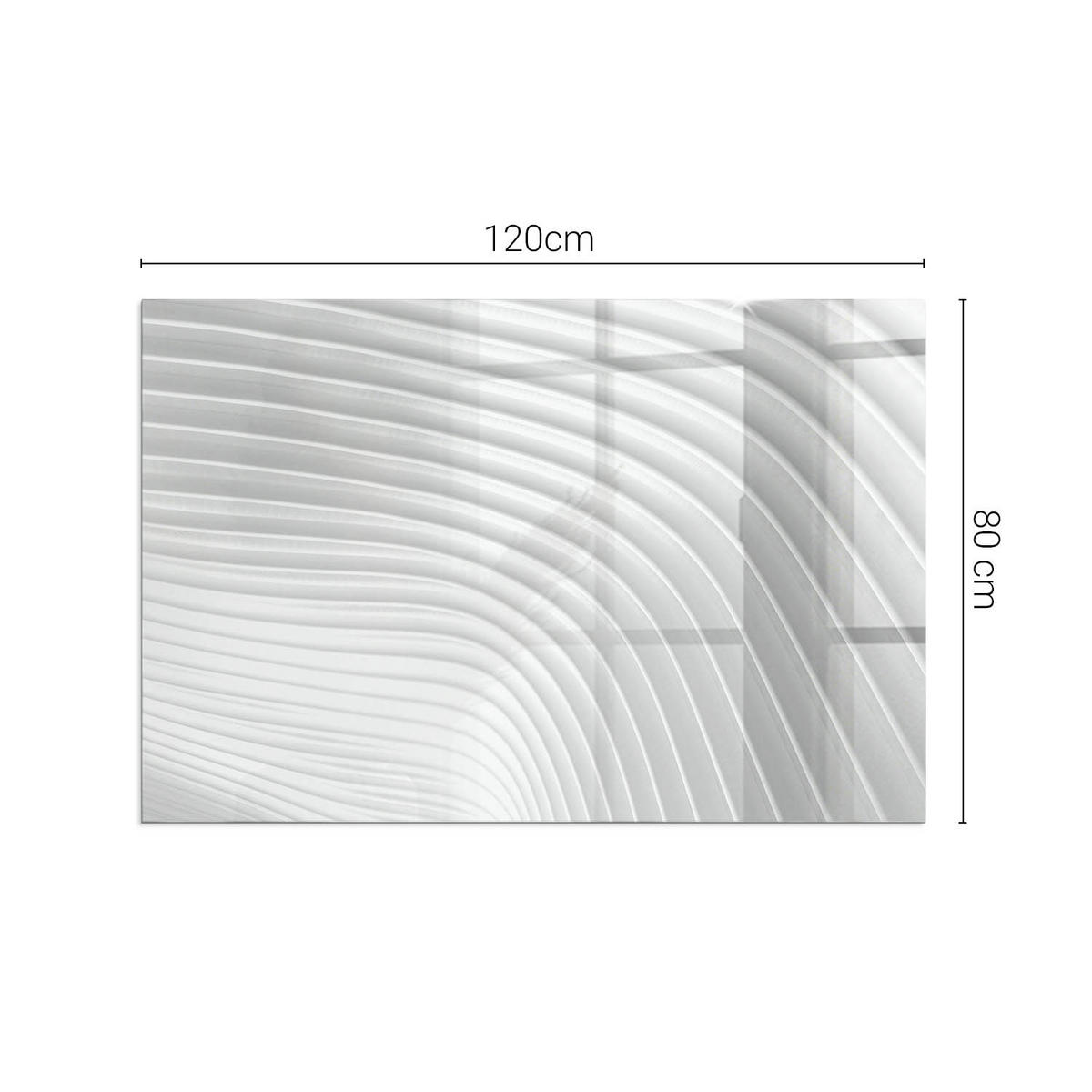 GLASPLATTE für Kamin 120x80 cm Weiß - Weiß, Glas (120/80/0.4cm) - ArtPrintCave