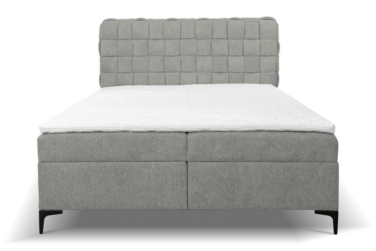 BOXBETT ROMA mit zwei Bettkästen H2/H3 Matratze und Topper 140 x 200 cm - Grau, Holzwerkstoff (140/200cm) - VENASI MÖBEL