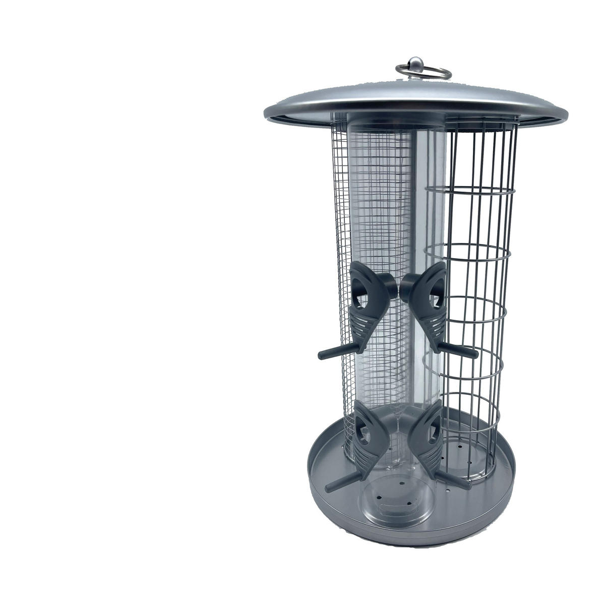 VOGELFUTTERSTATION - Silberfarben, Kunststoff/Textil (21/34.5/21cm) - Relaxdays