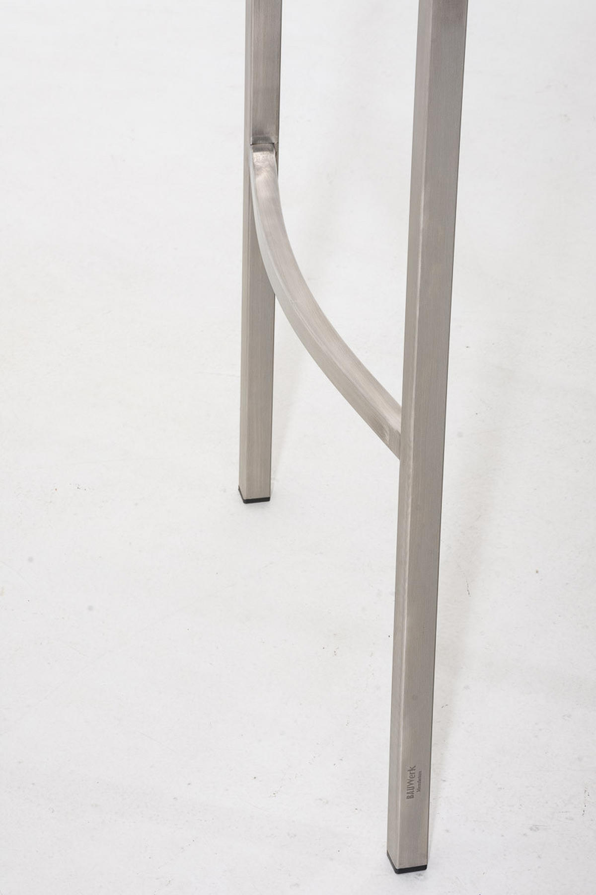 BARHOCKER Gibel Kunstleder Hellbraun Silber - Hellbraun, Leder (64/110/48cm) - DELUKE