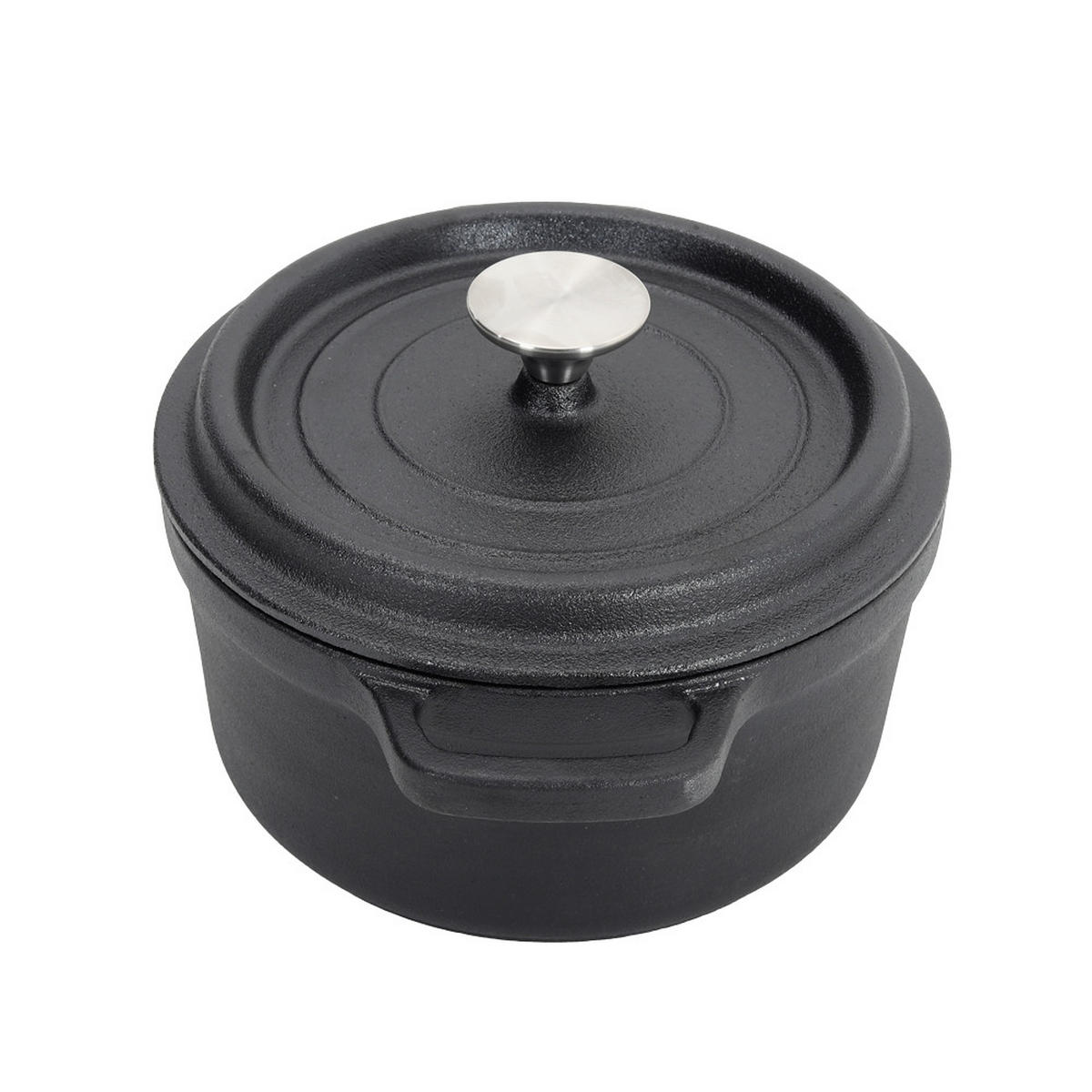 SCHMORTOPF mit Deckel aus Gusseisen in Schwarz 20 x 20 x 10 cm 3，5 kg - Schwarz, Metall (20cm) - Livingandhome