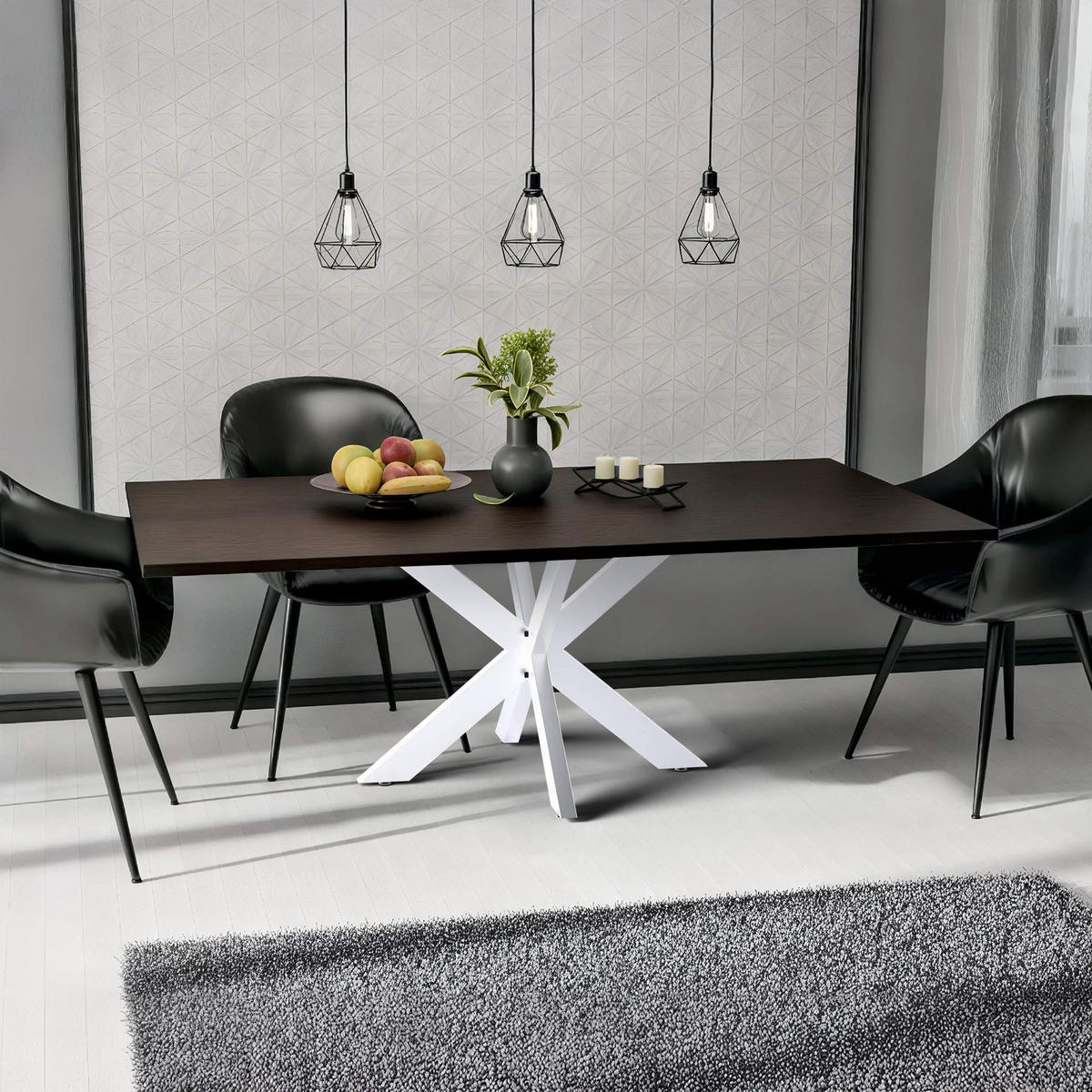 TISCHBEIN eckig 100/100/71 cm Metall weiß - Weiß, Metall (100/71/100cm) - CLP