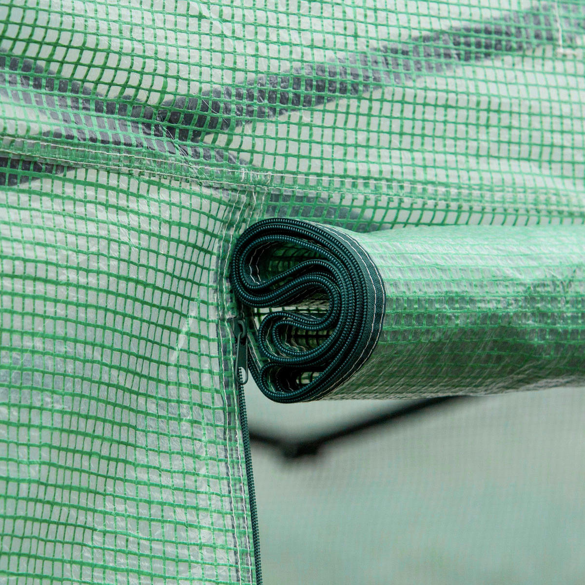 FOLIENGEWÄCHSHAUS, Grün, Verzinkter Stahl, PE-Kunststoff - Grün, Kunststoff (300/200/397cm) - Outsunny