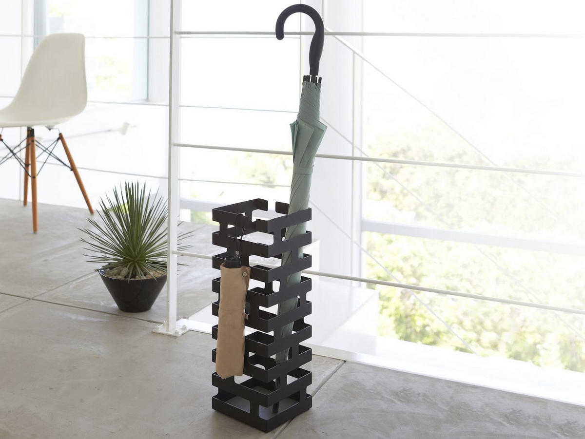 SCHIRMSTÄNDER Brick schwarz 15/43/15 cm - Schwarz, Metall (15/43/15cm) - Yamazaki