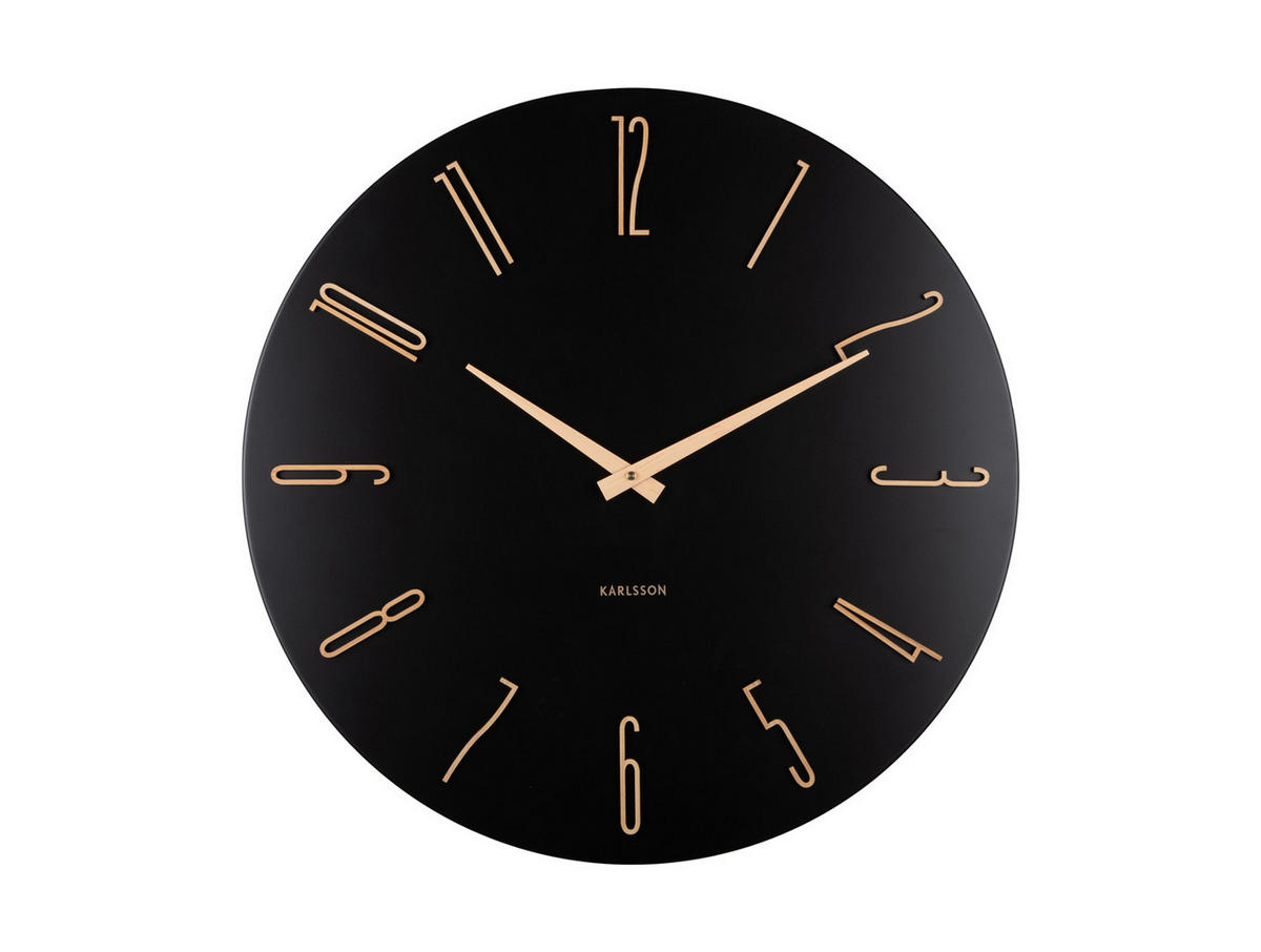 WANDUHR Esmerado Schwarz 2.5/60/60 cm - Schwarz, Metall (60/60/2.5cm) - Karlsson