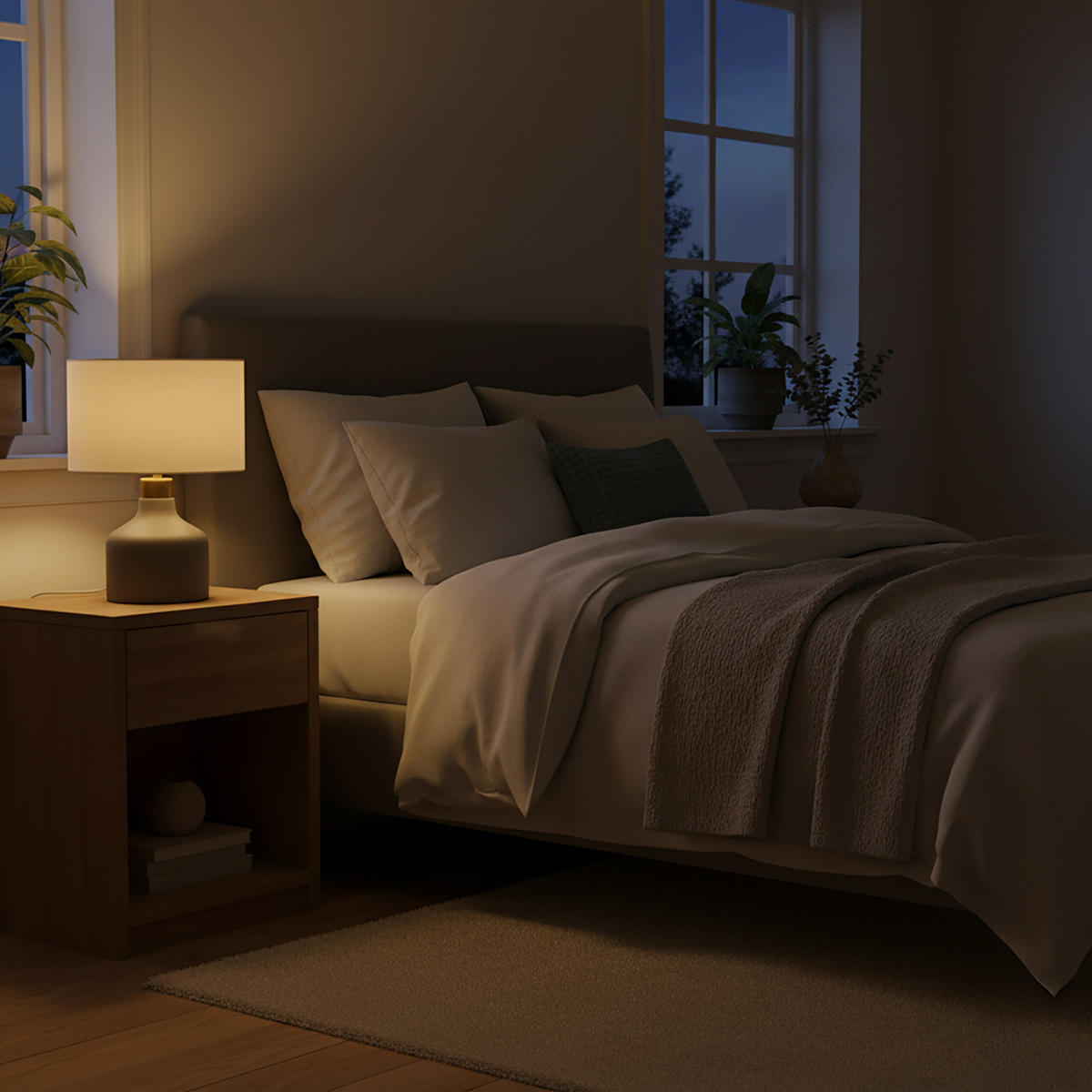 TISCHLAMPE - Multicolor, Stein/Textil (25/25/35cm) - Relaxdays