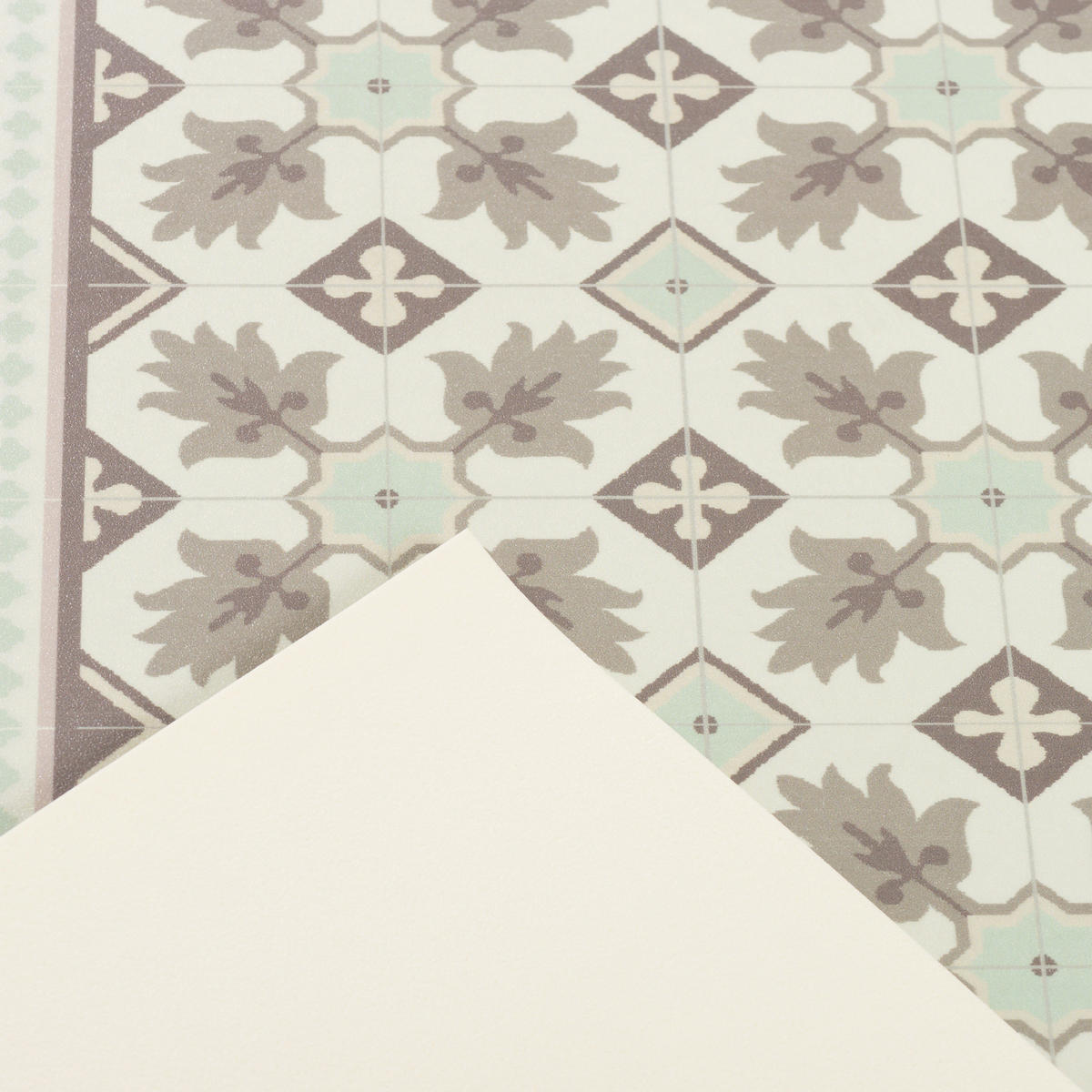 VINYL TEPPICH KÜCHENLÄUFER EVORA FLIESENOPTIK - Mintgrün, Textil (49/140cm) - Pergamon