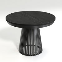 ESSTISCH Garda rund ausziehbar 100-180 x 100 x 76,6 cm Schwarz Paintflow/Schwarz - Schwarz, Holzwerkstoff (100/100/76.6cm) - Koseto