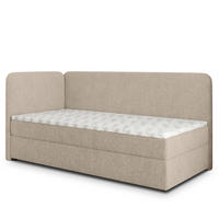 BOXBETT GINA 80x200 cm mit Matratze und Topper, H2+H3 - Beige - Beige, Holz (80/200cm) - MASSENO