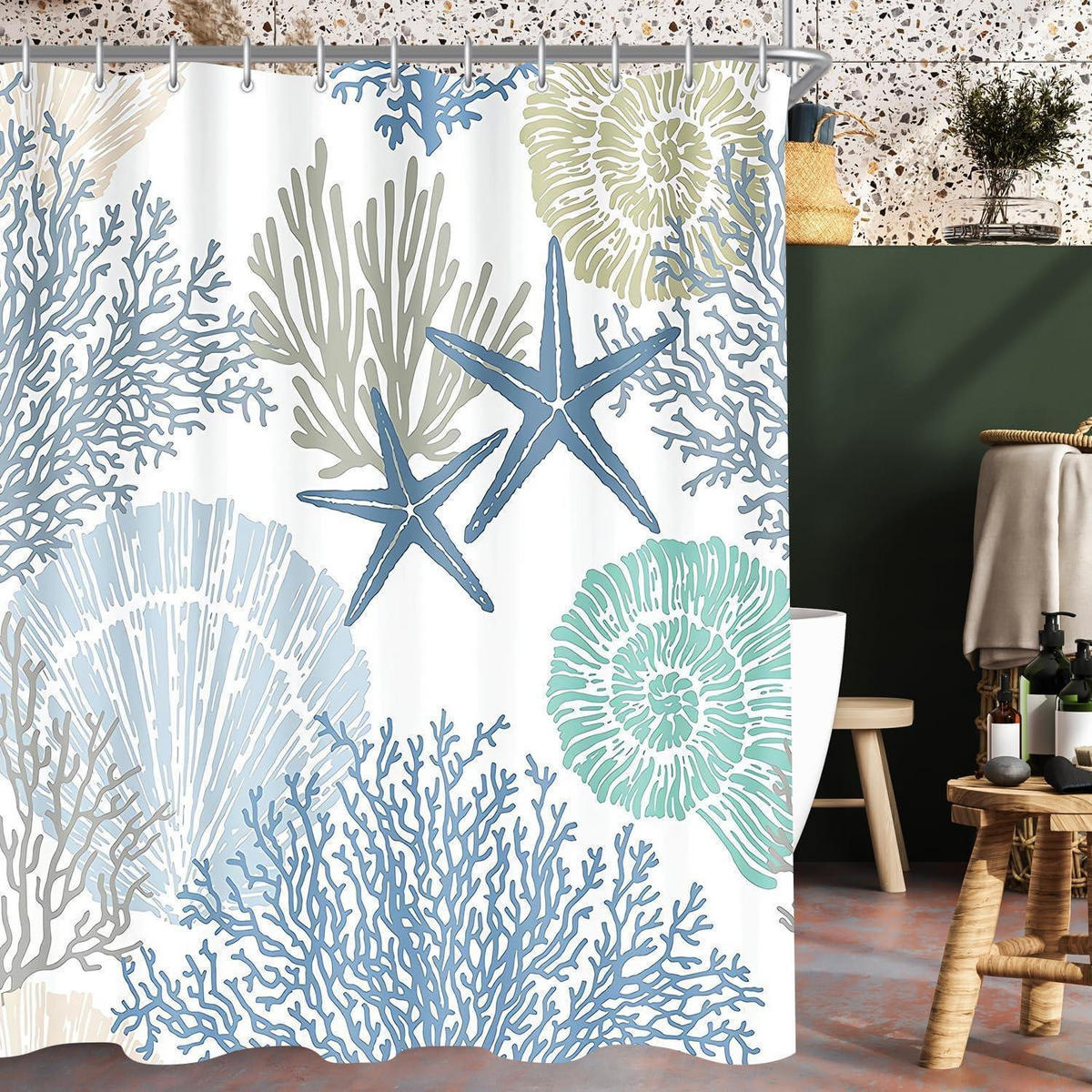 DUSCHVORHANG Unterwassermotiv 120 x 200 cm - Multicolor, Textil (120/200cm)