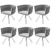 ESSZIMMERSTUHL 6er Set Samt Drehstuhl Grau Silber Metall - Grau, Textil (54.2/71.5/59.5cm) - FLIEKS