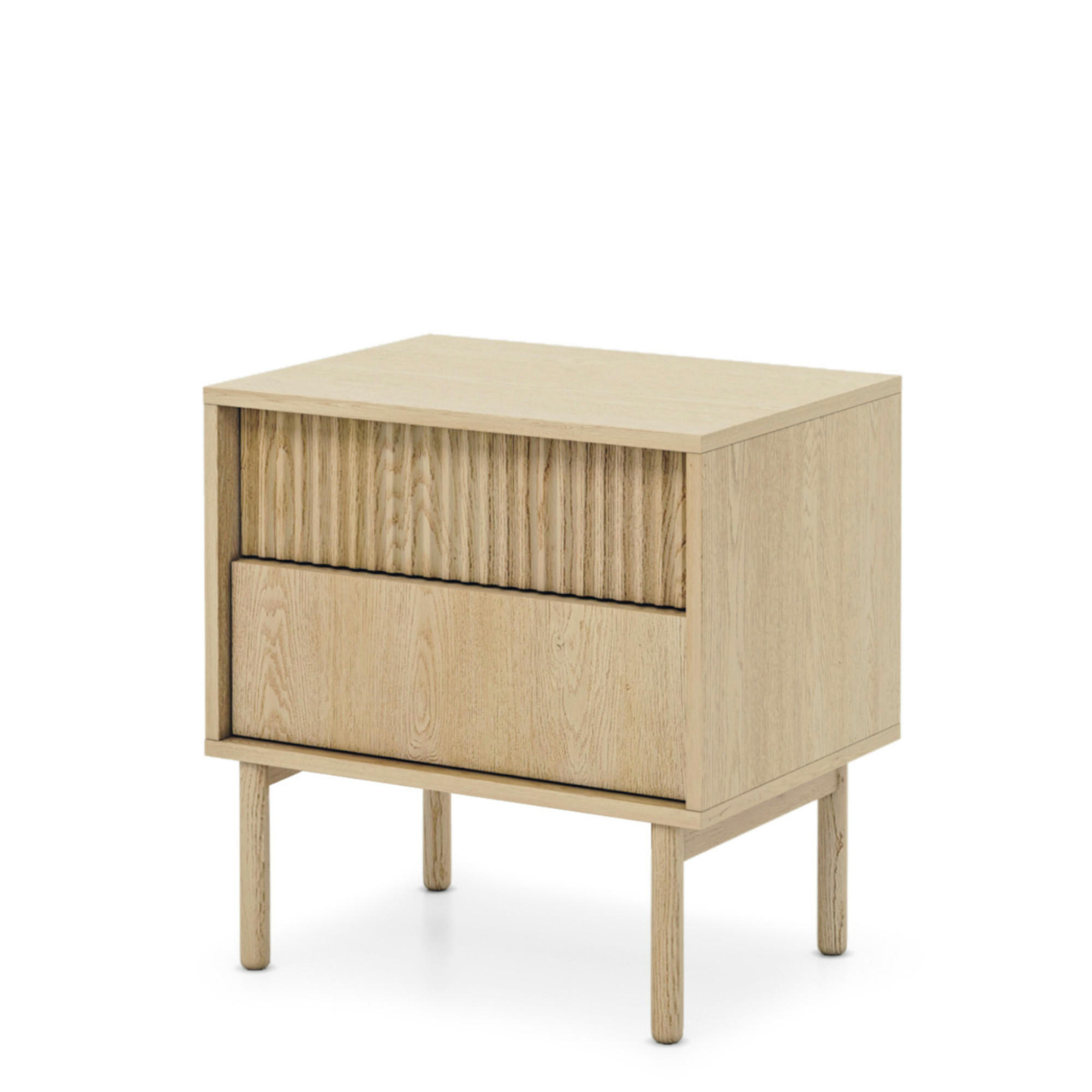 NACHTTISCH TAU STO1 Reliefierte Fronten aus MDF-Platte Eiche Cremona Eiche Cremona - Eiche Wotan, Holzwerkstoff (54/55/40cm) - Komodee