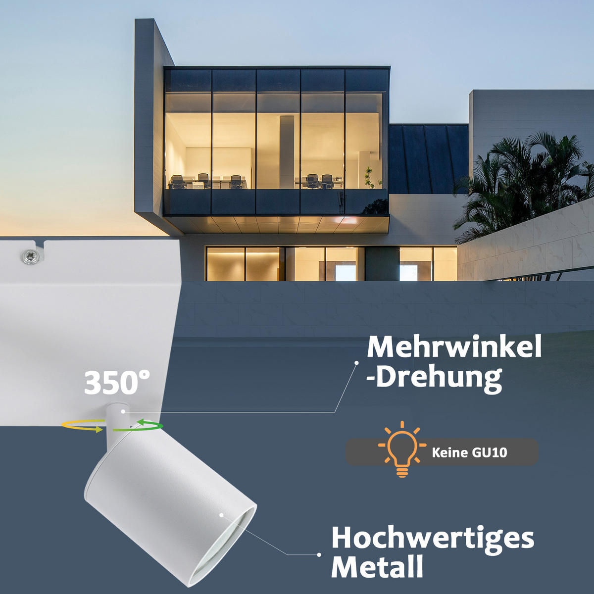 STRAHLER Bergheim 2-flammig 15/15/14.4 cm - Weiß, Metall (15/15/14.4cm) - Nettlife