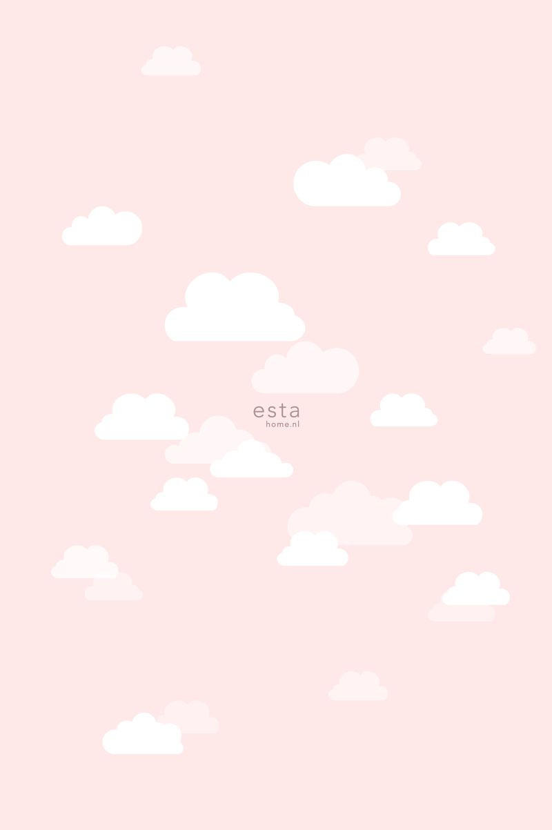 FOTOTAPETE kleine Wolken 200 x 279 cm - Pink, Papier (200/279cm) - ESTAhome