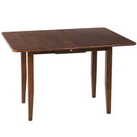 JEDILNA MIZA 90-120/90/76 cm temno rjava pravokotna Masela - temno rjava, les (60/60/76cm) - Beliani