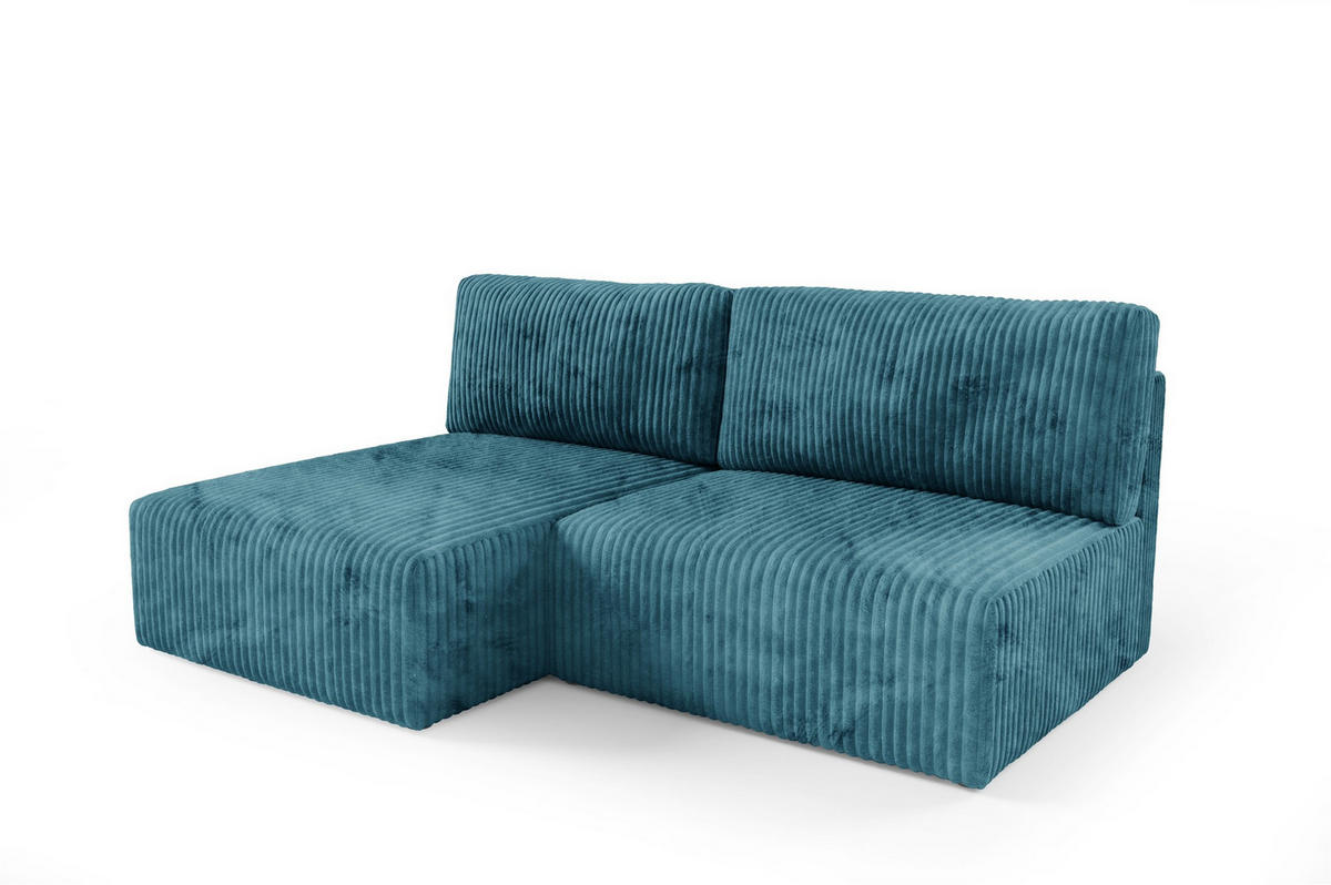 ECKSOFA Natalia Xs - Blau, Holzwerkstoff/Textil (149/210cm) - Fun Möbel