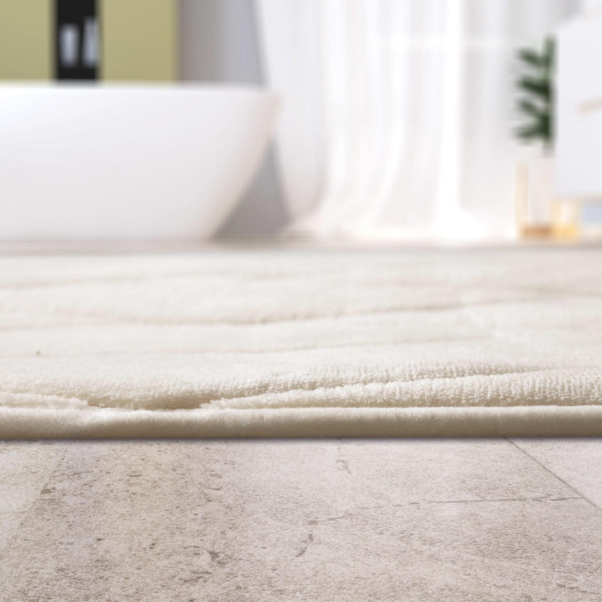BADEMATTE 60/100 cm Corby 254 - Creme, Kunststoff (60/100cm) - Paco Home