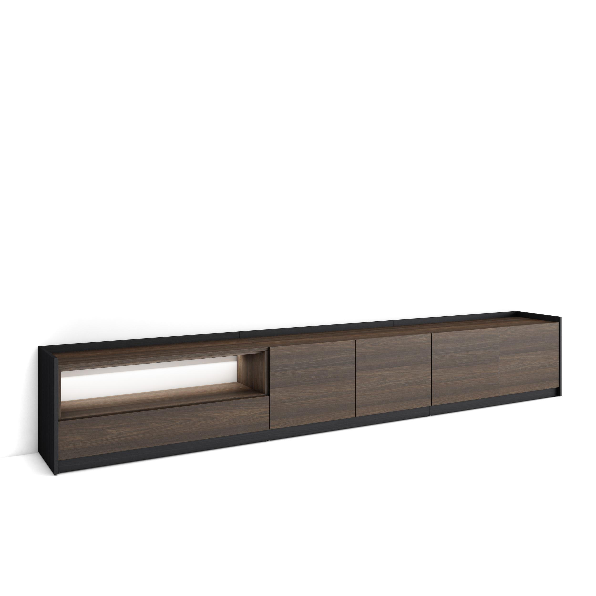 Skraut Home Lowboard, Dunkelbraun 310x50x37 cm