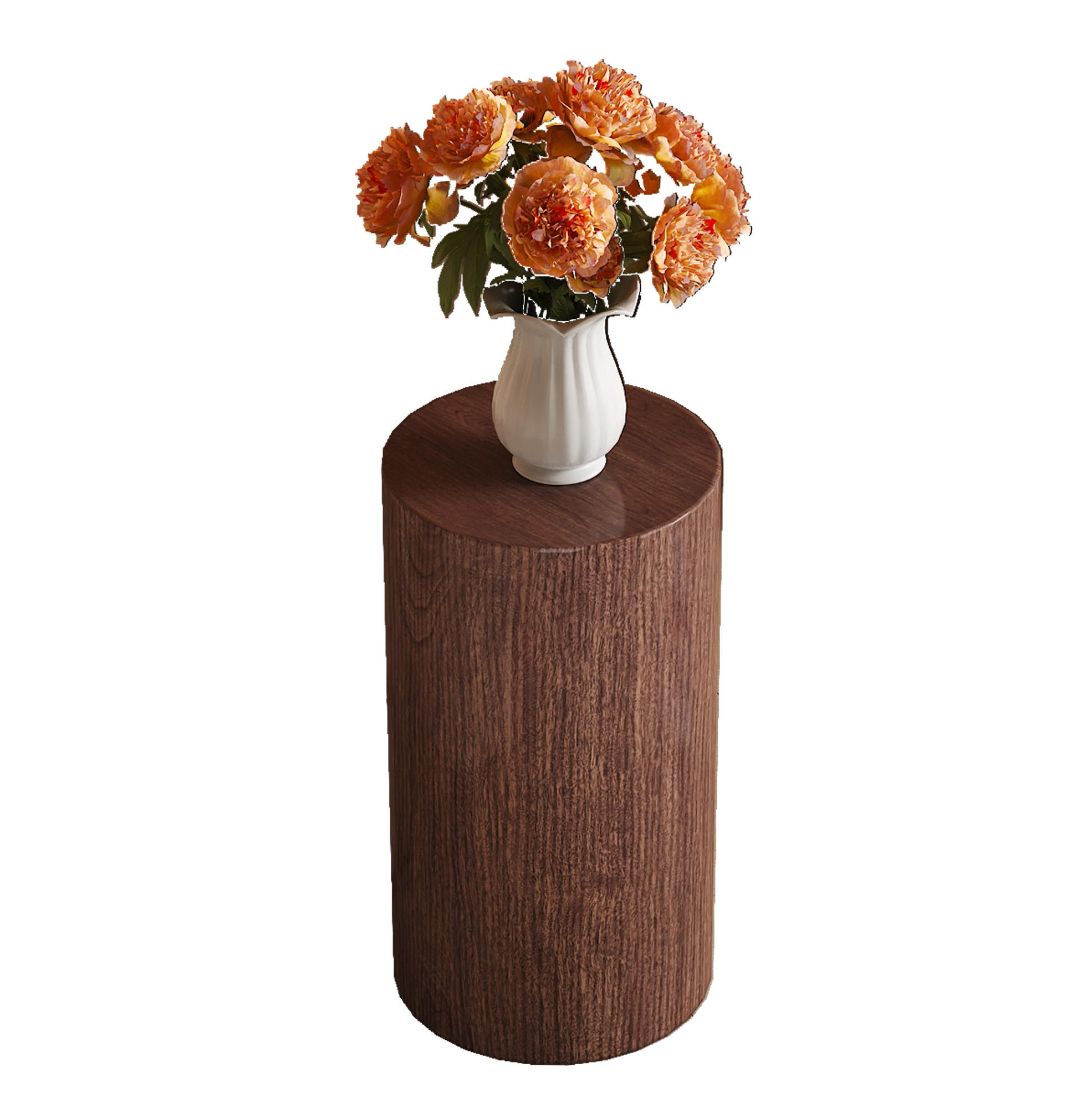 COUCHTISCH 30/55 cm in Nussbaum aus MDF mit runder Tischplatte - Walnussfarben, Holzwerkstoff (30/30/55cm) - OKMYHOME