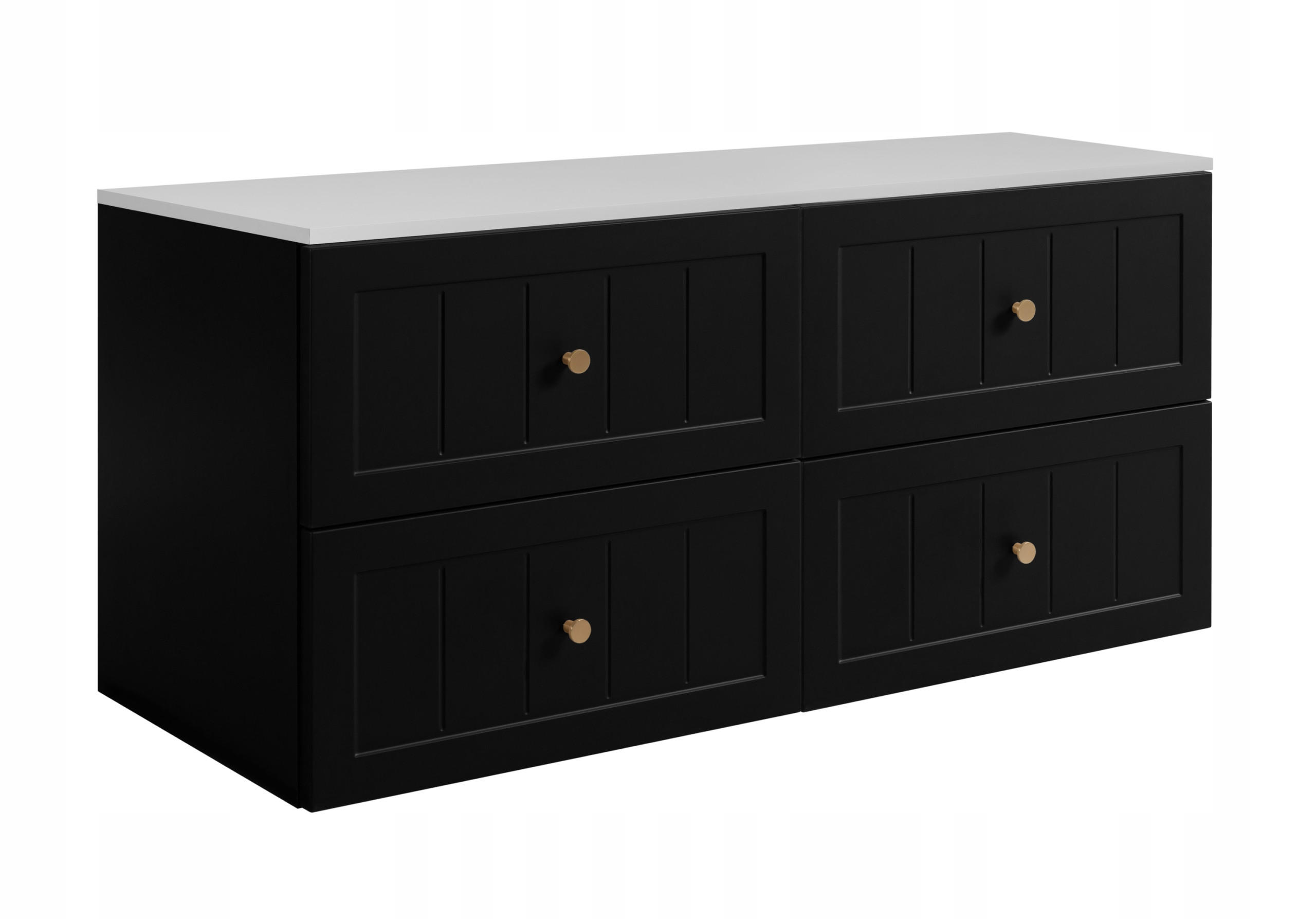 Rodan Waschbeckunterschrank Weiß, Schwarz 120x58x46 cm