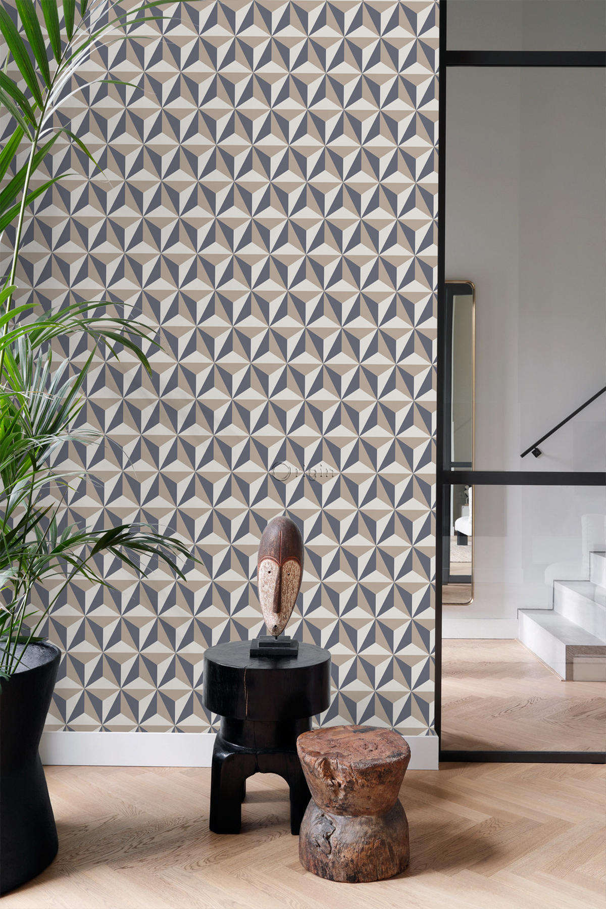 TAPETE 3D-Muster 53 cm x 10.05 m - Beige, Papier (53/1000cm) - Origin Wallcoverings