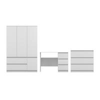 JUGENDZIMMER-SET SIMO B 3-teilig in Weiß - Weiß, Holzwerkstoff (320/180/50cm) - Deine Möbel 24