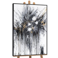 GEMÄLDE Tanz der Spritzer Schattenfugenrahmen Schwarz 140x100 cm - Schwarz, Holz (140/100cm) - YS-art gallery