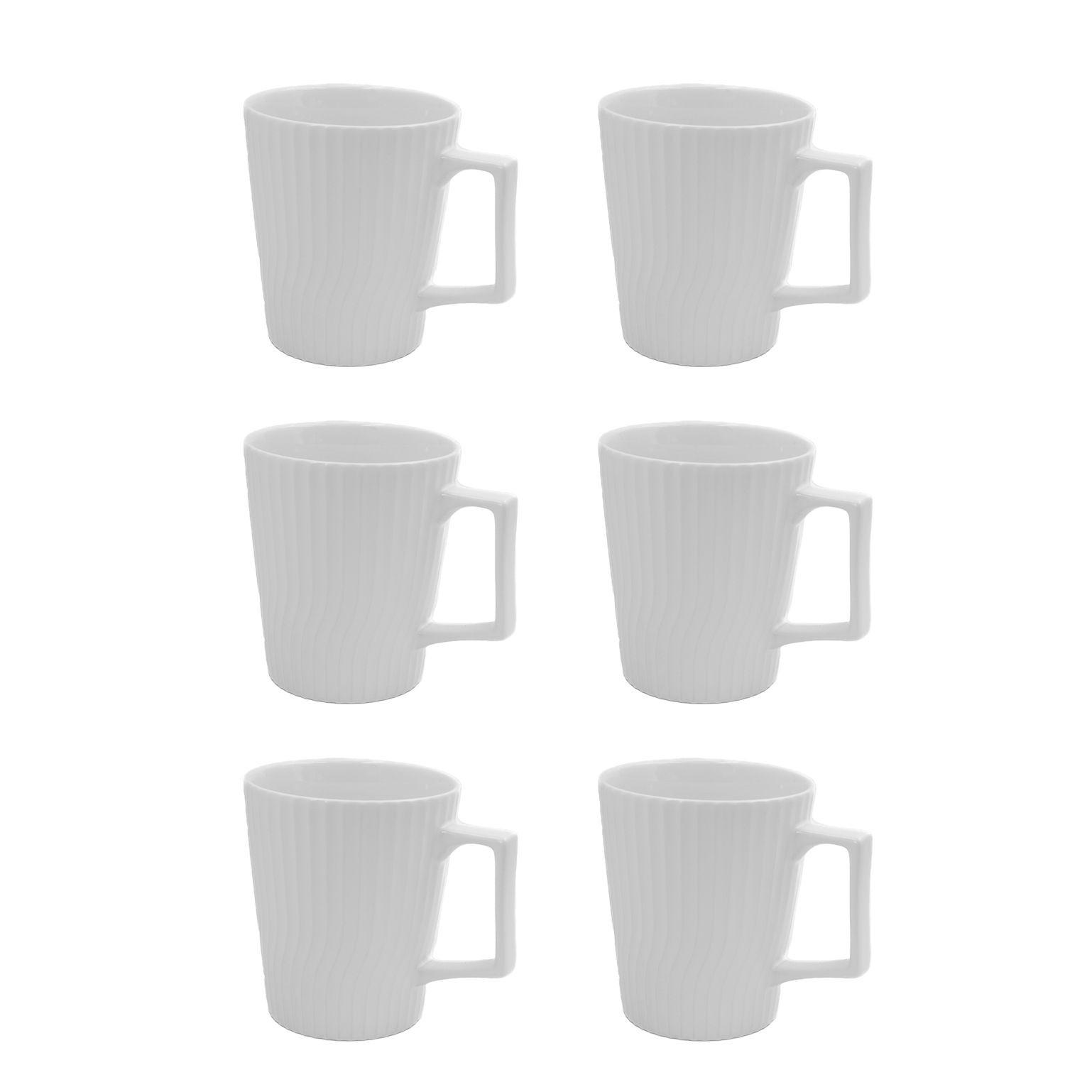 KAFFEETASSE 400 ml (6-tlg.) - Weiß, Keramik (9.4/10.5/12.5cm) - Intirilife