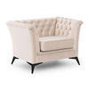 CHESTERFIELD-SESSEL Whitby Beige Samt mit schwarzen Füßen - Beige/Schwarz, Holz/Textil (116/78/82cm) - S-Style Möbel