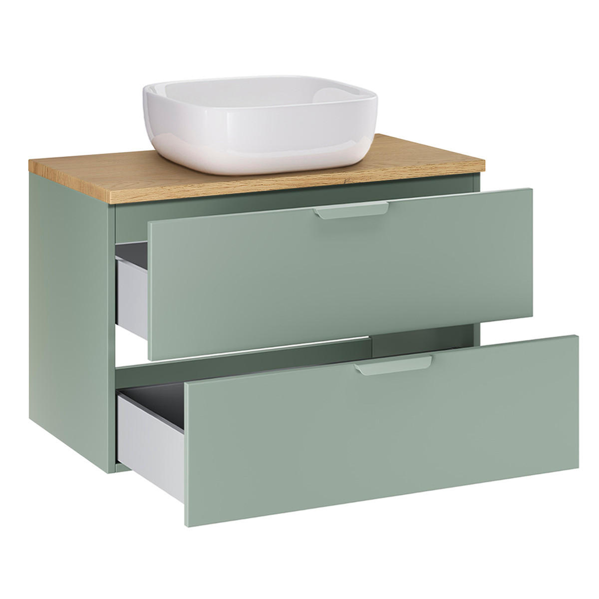 BADMÖBEL 80.6cm Oria 2er-Set Grün - Grün, Holzwerkstoff (80.6/50/46.5cm) - Petits-meubles